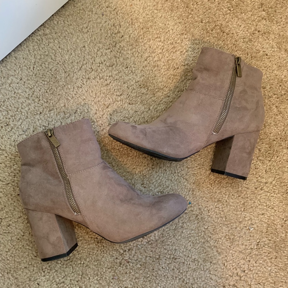Taupe Suede Booties
